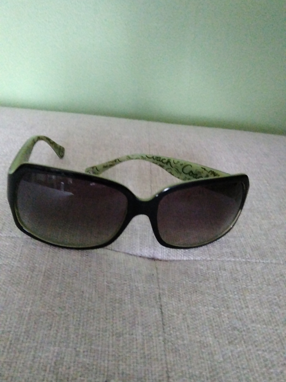Coach Women's Green Gradient Oversized Sunglasses